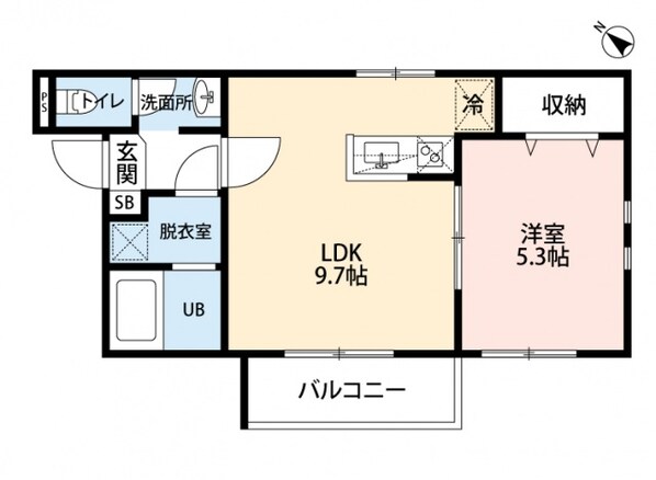 エルモス天神の物件間取画像